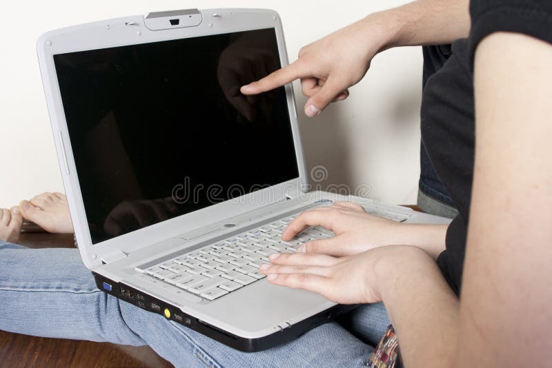 Couple with computer