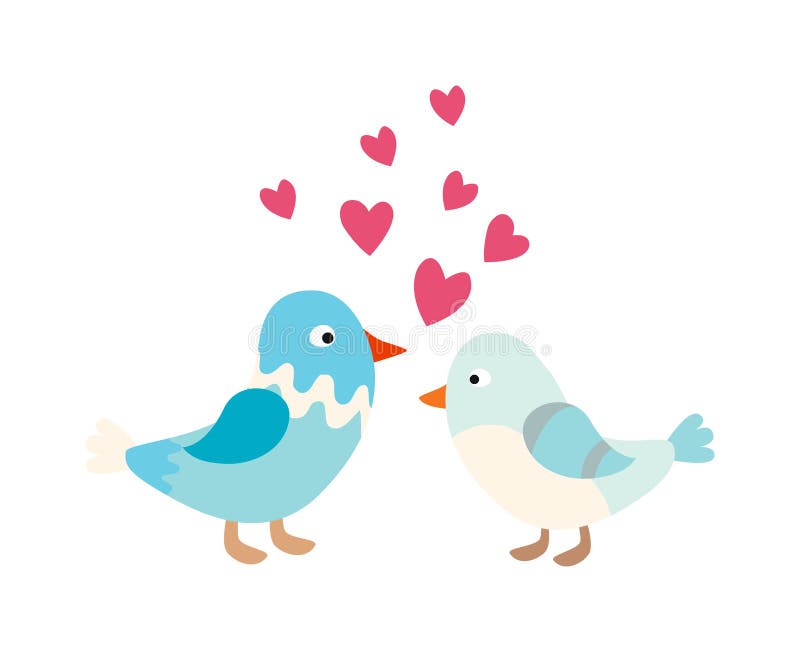 Couple of Cute Love Birds Nature Sweet Comic Cartoon Vector. Stock Vector -  Illustration of flight, nature: 69246195