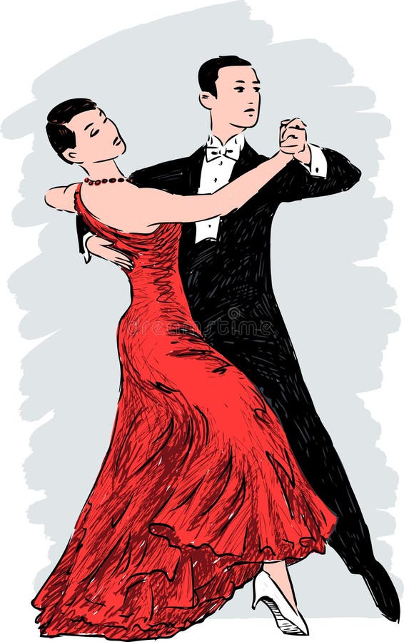 Latin Dancing Couple Dancing Vector Sketch Stock Vector (Royalty Free)  288635078 | Shutterstock
