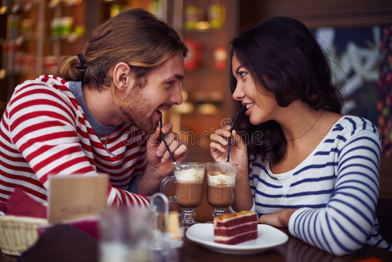 Couple drinking coffee stock image. Image of love, romance 63485399
