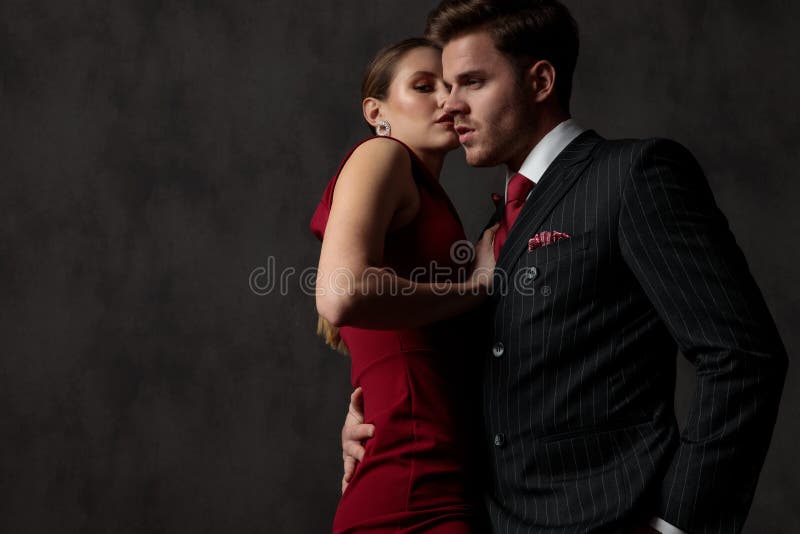 Couple embracing strongly each other with a seductive look