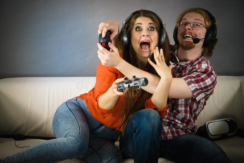 Couple video games unhappy hi-res stock photography and images - Alamy