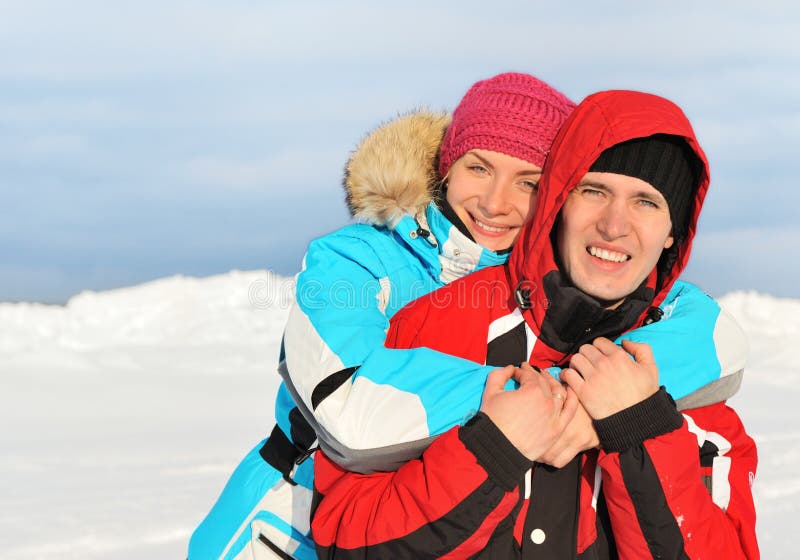 couple enjoying winter day