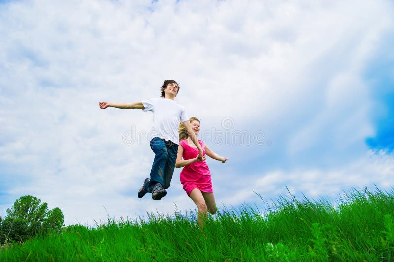 Couple in a flower field