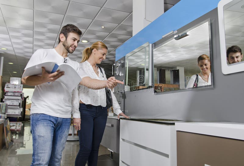 Couple at Furniture and Bath Store Stock Image Image of removals