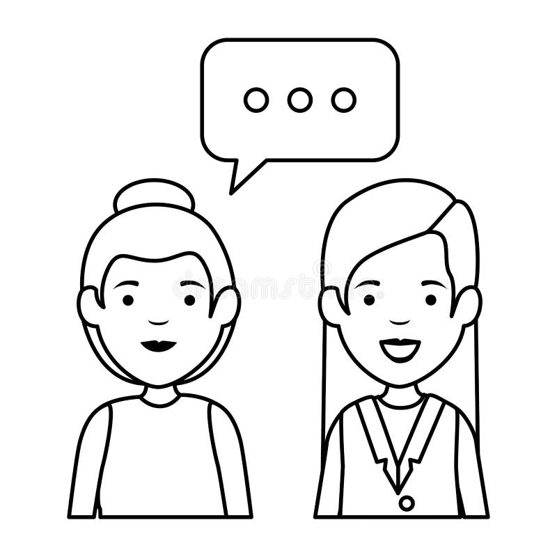 Couple of Girls with Speech Bubble Stock Vector - Illustration of concept, comic: 136409222 Couple of Girls with Speech Bubble Stock Vector - Illustration of concept, comic: 136409222
