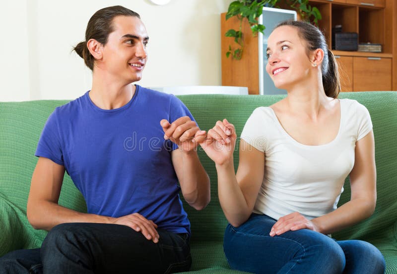 Couple Having at Home Stock Photo Image of anticipation