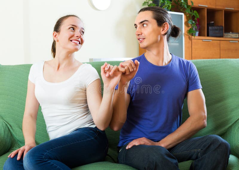 Couple Having at Home Stock Image Image of