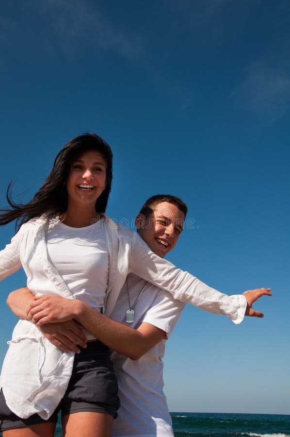 Couple having fun on the beach