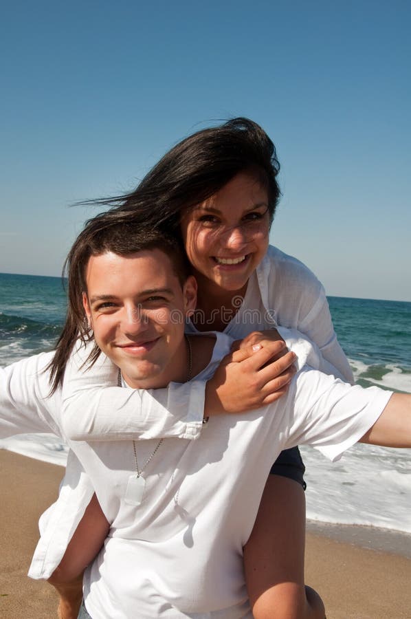 Couple having fun on the beach