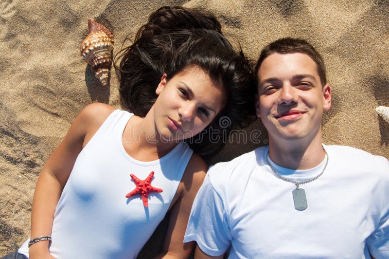 Couple having fun on the beach