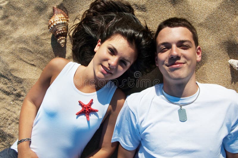 Couple having fun on the beach