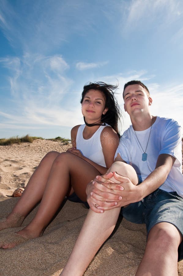 Couple having fun on the beach