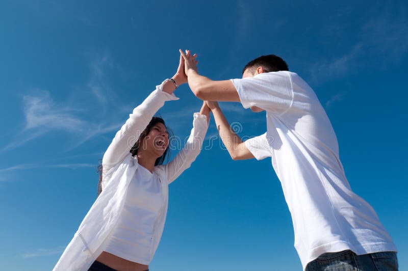 Couple having fun on the beach