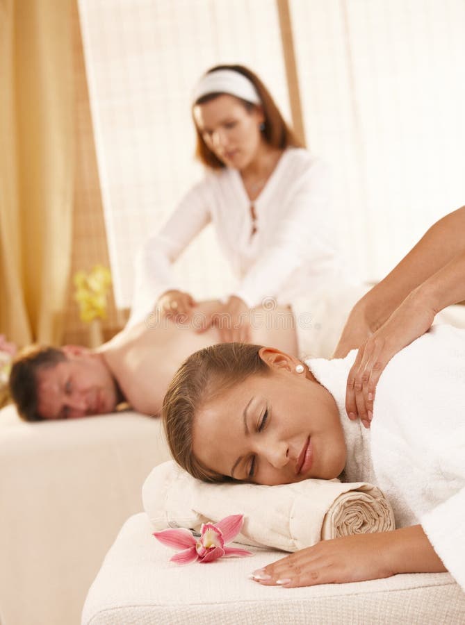 Couple having massage in spa royalty free stock photos Couple having massage in spa royalty free stock photos