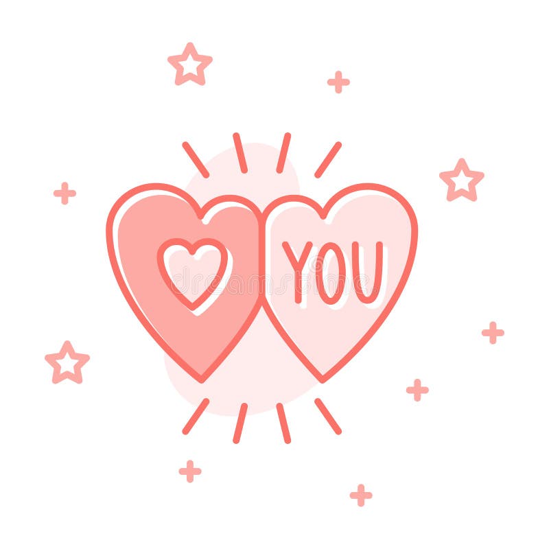 Couple Heart Valentine Day Love You Vector Concept Stock Vector -  Illustration of heart, clipart: 137495072
