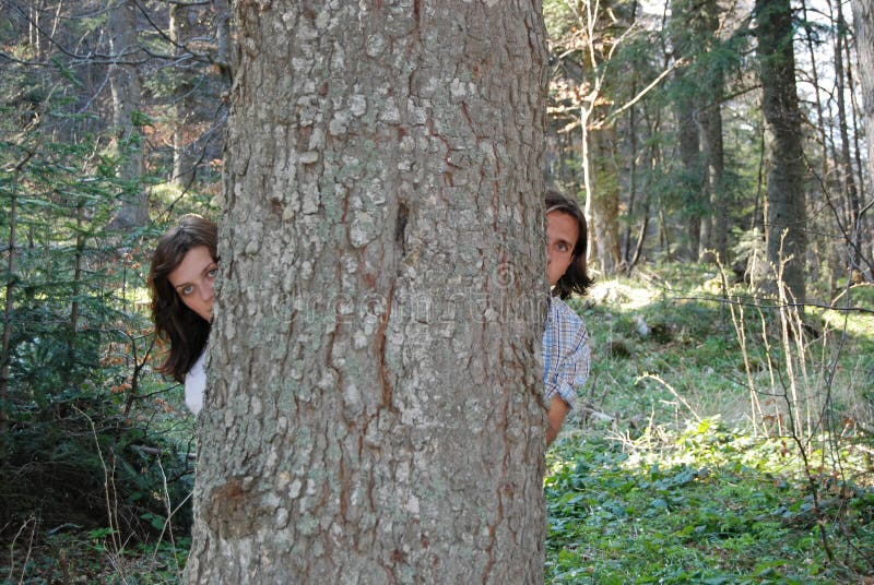 Couple hiding