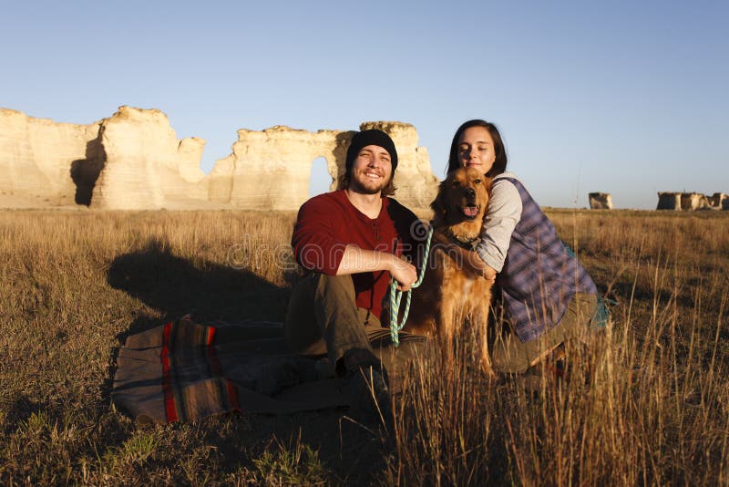 Couple Hiking Together in the Wilderness Stock Photo Image of