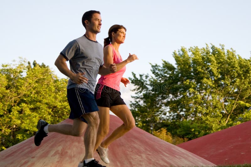 Couple Jogging Together - horizontal