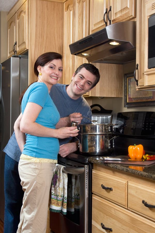 Couple in the Kitchen - Vertical