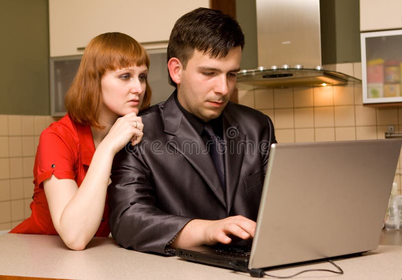 Couple with laptop