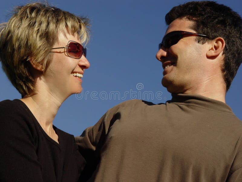 Couple laughing stock photo