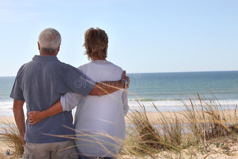 Couple looking out to sea