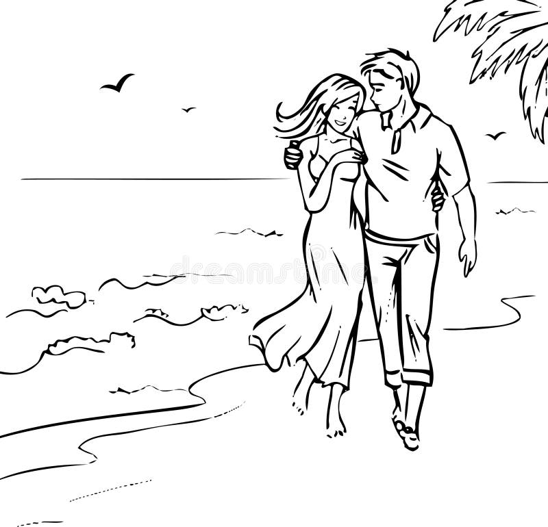 Aggregate more than 153 couple walking sketch super hot