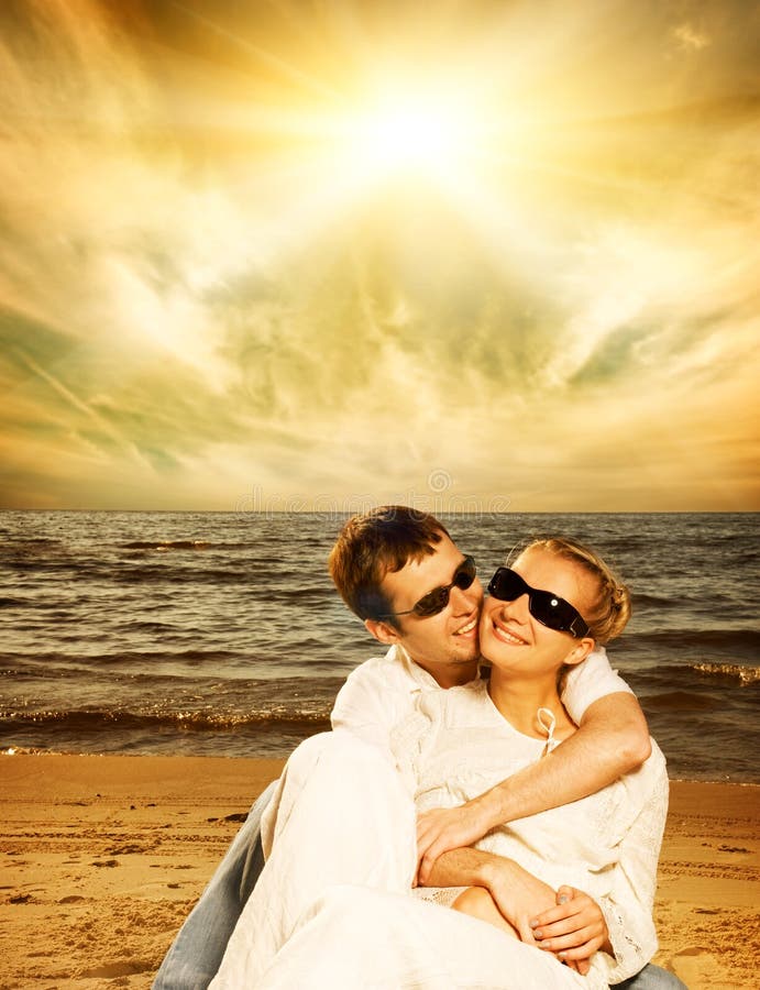 Couple in love on the beach