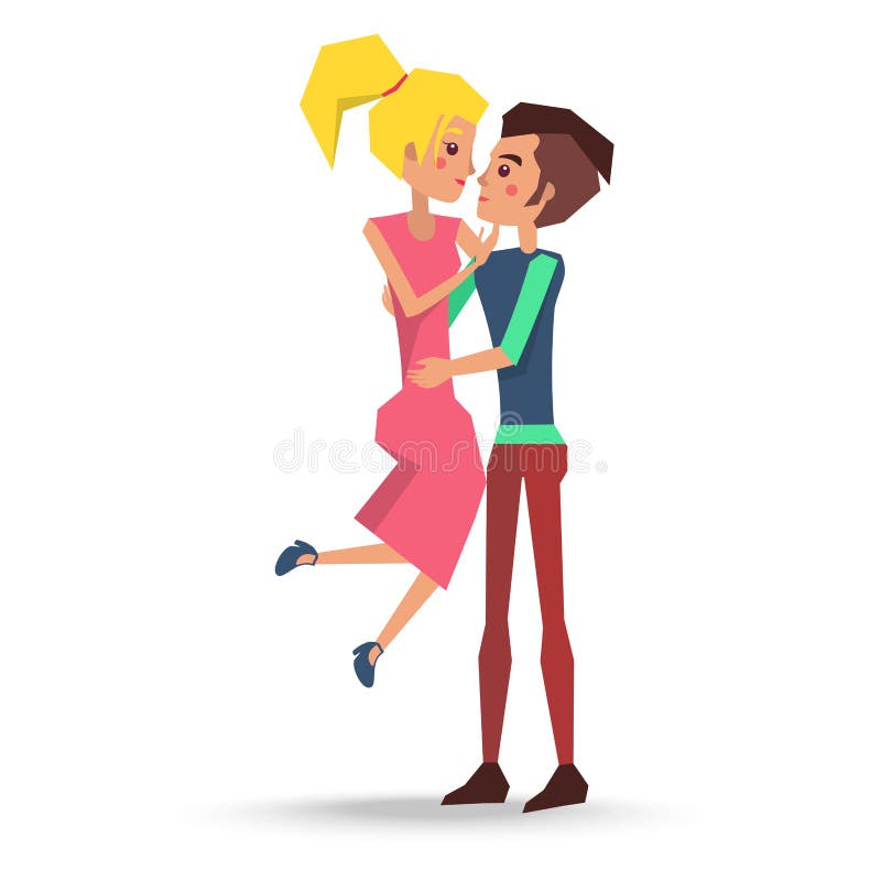 Couple in Love Boy and Girl Vector Illustration Stock Vector ...