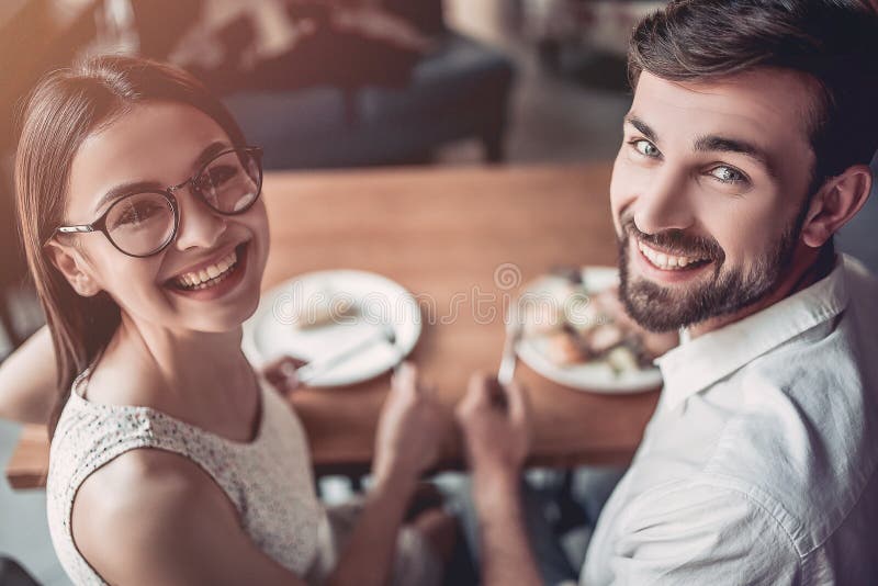 Couple in love in cafe stock image. Image of friends 94188035