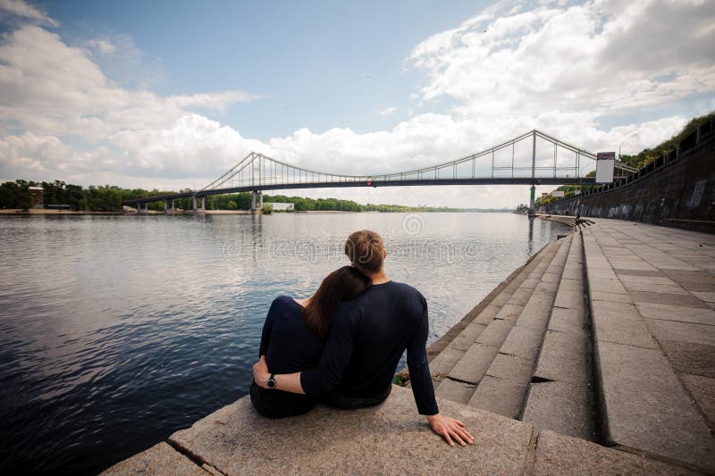 Couple in Love Near River and Looking Stock Photo Image of couple