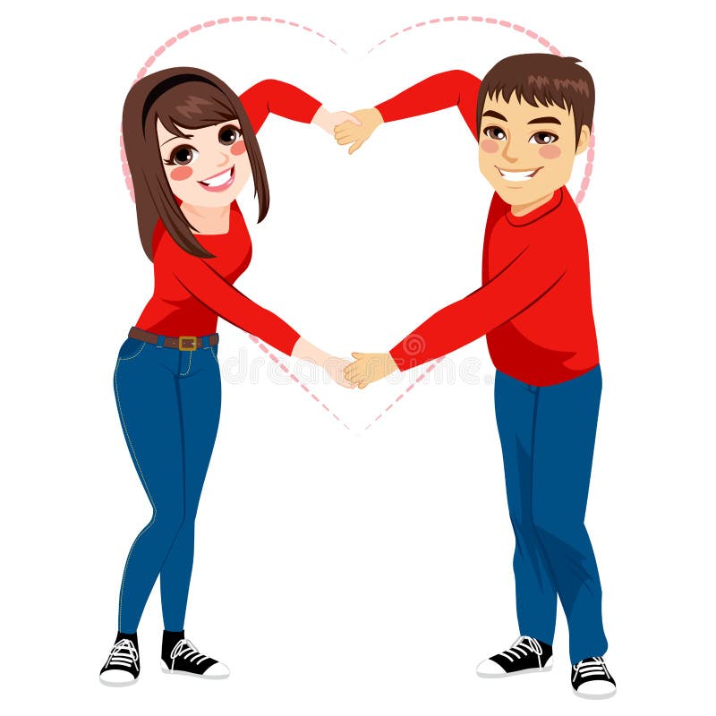 Couple Love Shape Arms Stock Vector Illustration Of