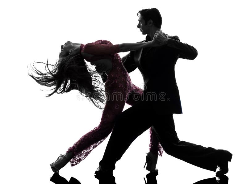 Couple man woman ballroom dancers tangoing silhouette stock image Couple man woman ballroom dancers tangoing silhouette stock image