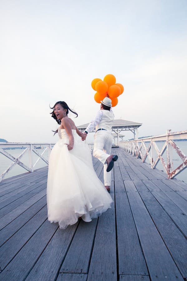 Couple of man and woman in wedding suit