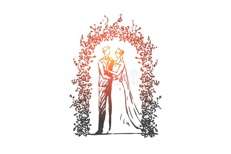 Couple, marriage, wedding, groom, bride concept. Hand drawn isolated vector. vector illustration Couple, marriage, wedding, groom, bride concept. Hand drawn isolated vector. vector illustration