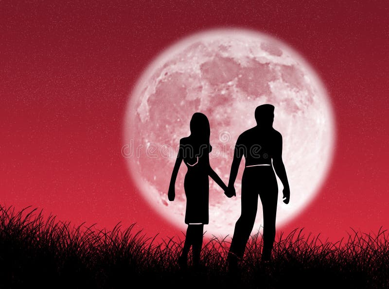 Couple in the moon