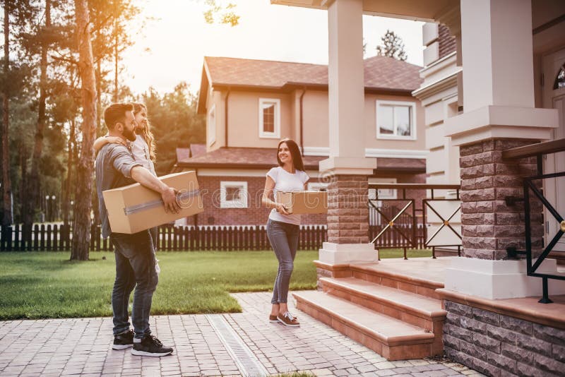 Couple moving in new house