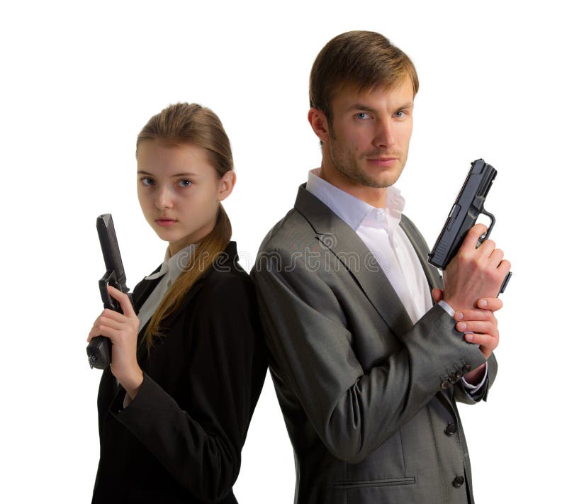 Bodyguards man and woman