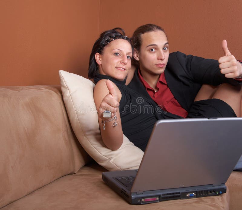 Couple with notebook