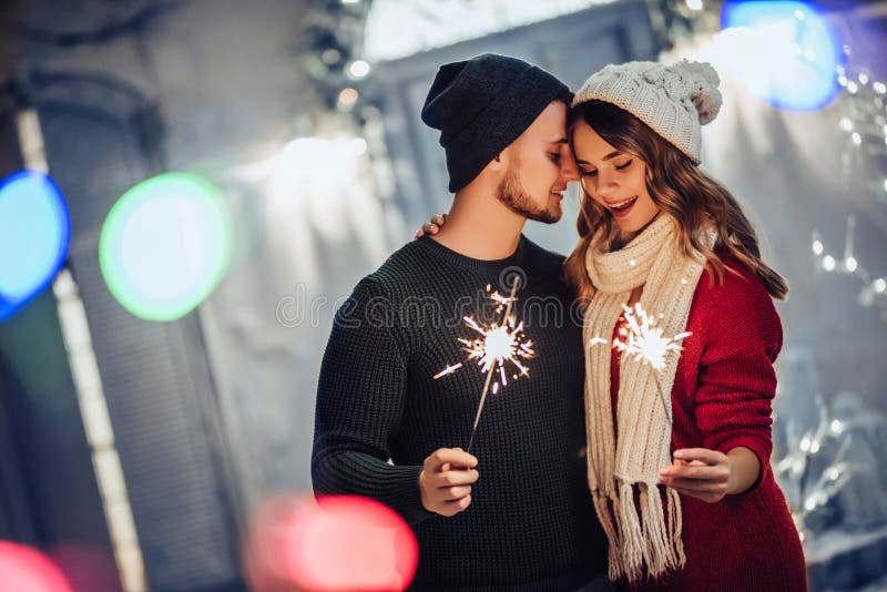 Couple outdoor in winter