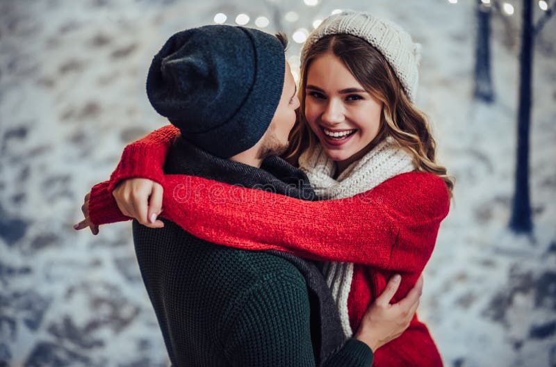 Couple outdoor in winter