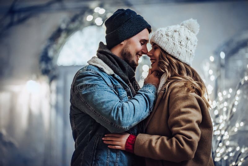 Couple outdoor in winter