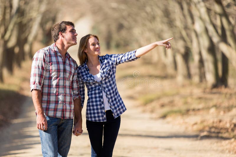 Couple outdoors fall