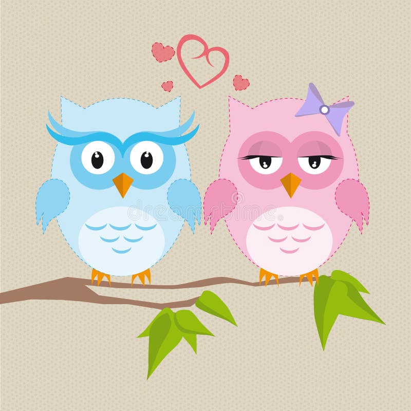 Couple of owls in love stock vector. Illustration of beautiful - 42257832 Couple of owls in love stock vector. Illustration of beautiful - 42257832