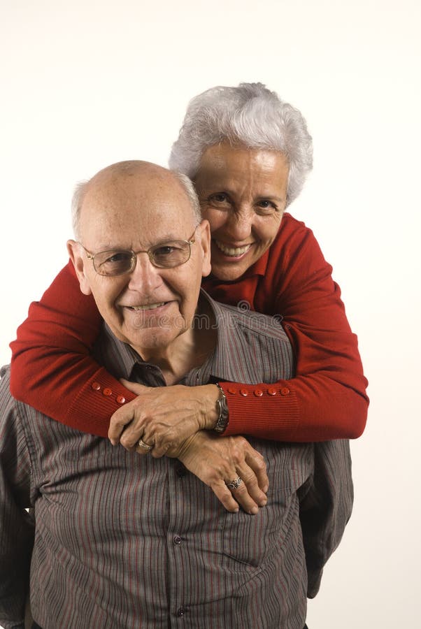 Elderly Man with Gold-digger Companion or Wife Stock Image - Image