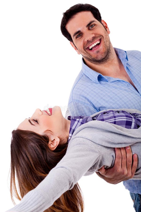 Couple in playful mood