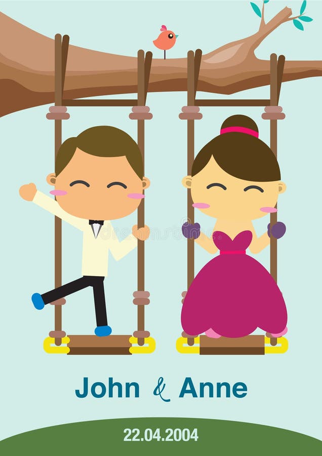 Bride in swing stock vector. Illustration of married 36090172