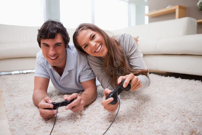 Couple Playing Video Game - Stock Photo - Masterfile - Premium