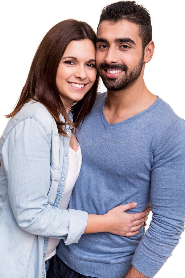 Couple Posing Over White Background Stock Photo Image of family